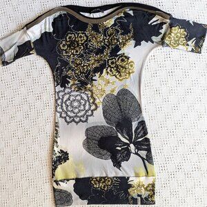 MARC CAIN Mini T-Shirt Dress 1/2 Sleeve Cotton Size N3, 8 US, 12 UK